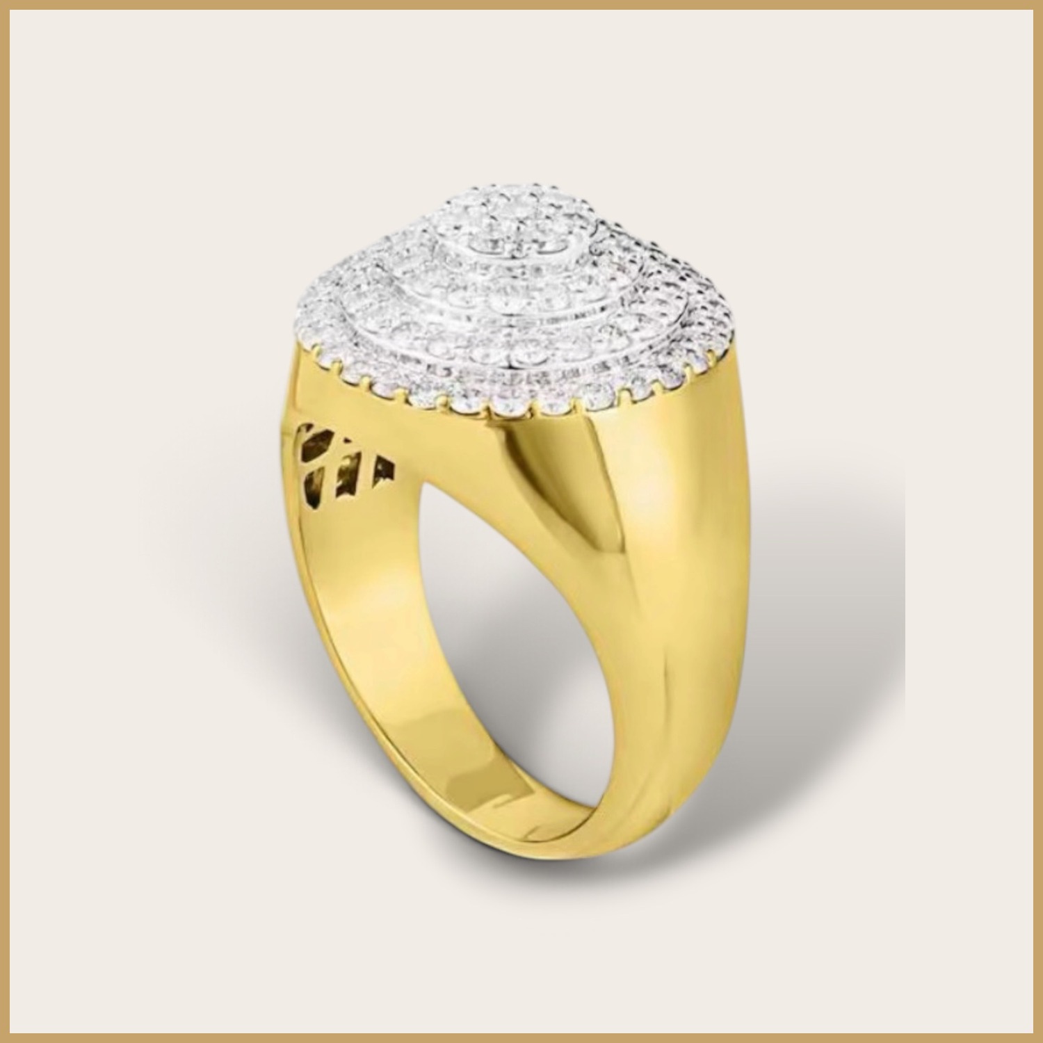 925 Silver Oval Signet Moissanite Ring